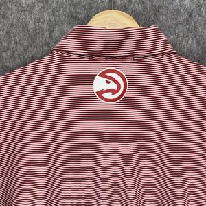 Greyson Golf Polo Shirt Men's XL Atlanta Hawks Short‎ Sleeve Red Striped NBA